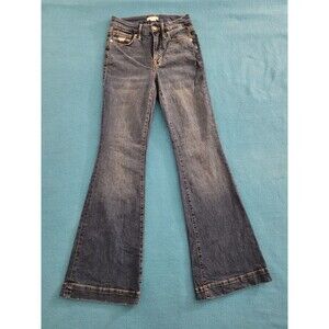 Good American Good Legs Flare Jeans Size 2/26 Stretch Blue Denim in Indigo 132